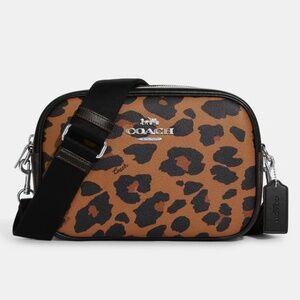 Coach Jamie Camera Bag In Signature Canvas With Leopard Print